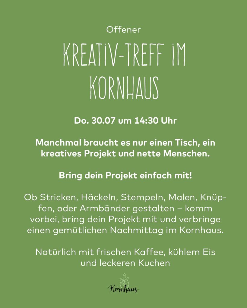 Wochenkarte für die KW 44 für den Mittagstisch im Kornhaus in Korntal